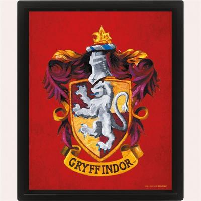 Soczewkowy plakat 3D Gryffindoru w ramce