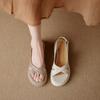 2025 New Leather Cross-strapped Open-toed Sandals Women's Summer Comfortable Outer Wear Thick-soled Beautiful Not Tired Feet Small Sandals