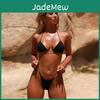 Womens Cutout Sexy Swimsuit Halter Back Tie Bikini Thong Brazilian Beachwear Bathing Suits