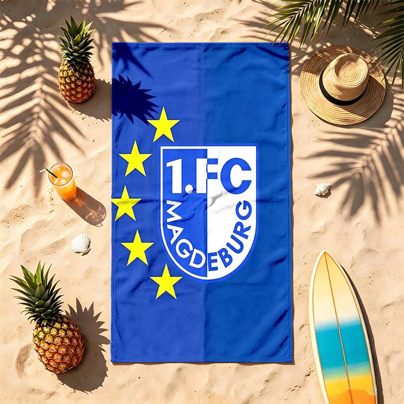 1. FC Magdeburg (1) Theme Beach Towel Sand Resistant Soft And Comfortable Suitable For The Pool Camping Yoga And Diving A Travel