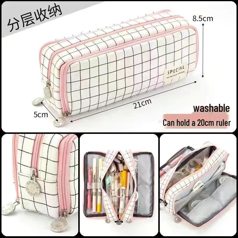Multifunctional Japanese & Korean Oxford Cloth Pencil Case for Students