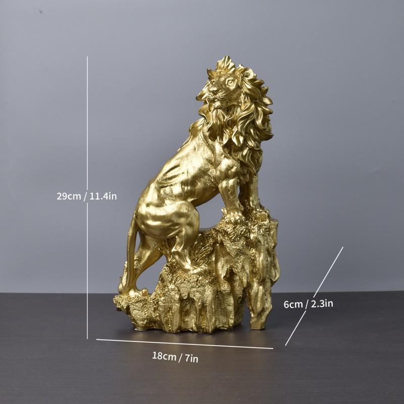 Harz Löwen Skulptur Dekorative Figur Wohnzimmer Büro Haus Innenraum Kunst Statue