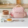 Borsa Termica per Pranzo Trapuntata, Grande Borsa Frigo Termica con Tracolla Staccabile per Ufficio e Picnic
