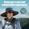 Outdoor Sun Hat with Fan Wide Brim Solar Fan Hat Portable Sunscreen Fisherman Hat For Camping Fishing Hiking for Men Women