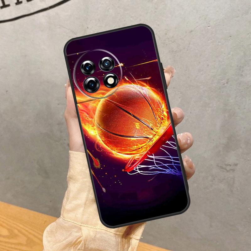 Basketball On Fire Case For OnePlus 15R 13T 13R 13 12 12R 11 10 9 Pro 10T 8T Nord 5 CE 2 3 4 Lite N20 N30 Cover