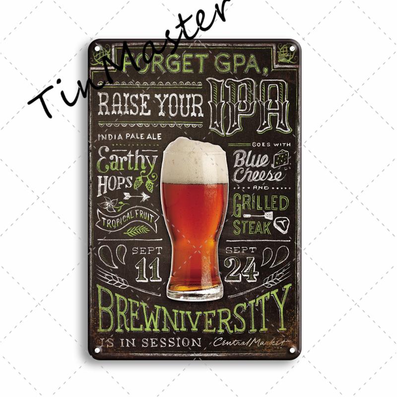 Popular Beer Metal Poster Sign Vintage Pub Bar Signs Plaque Metal Sign Home Wall Decor Restaurant Kitchen Room Decoration