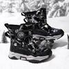 Girls' Winter 2024 Mid-Calf Snow Boots, Thick Cotton, Non-Slip, Wear-Resistant In Black or Blue