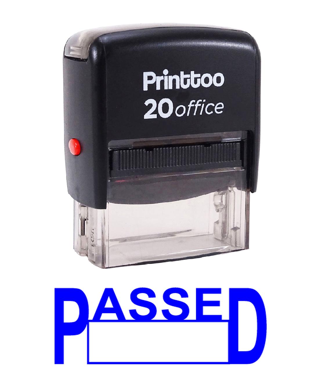 

Printtoo Custom Stamp PASSED Self Inking Rubber Stamp Office 14 mm x 38 mm (Approx) синій
