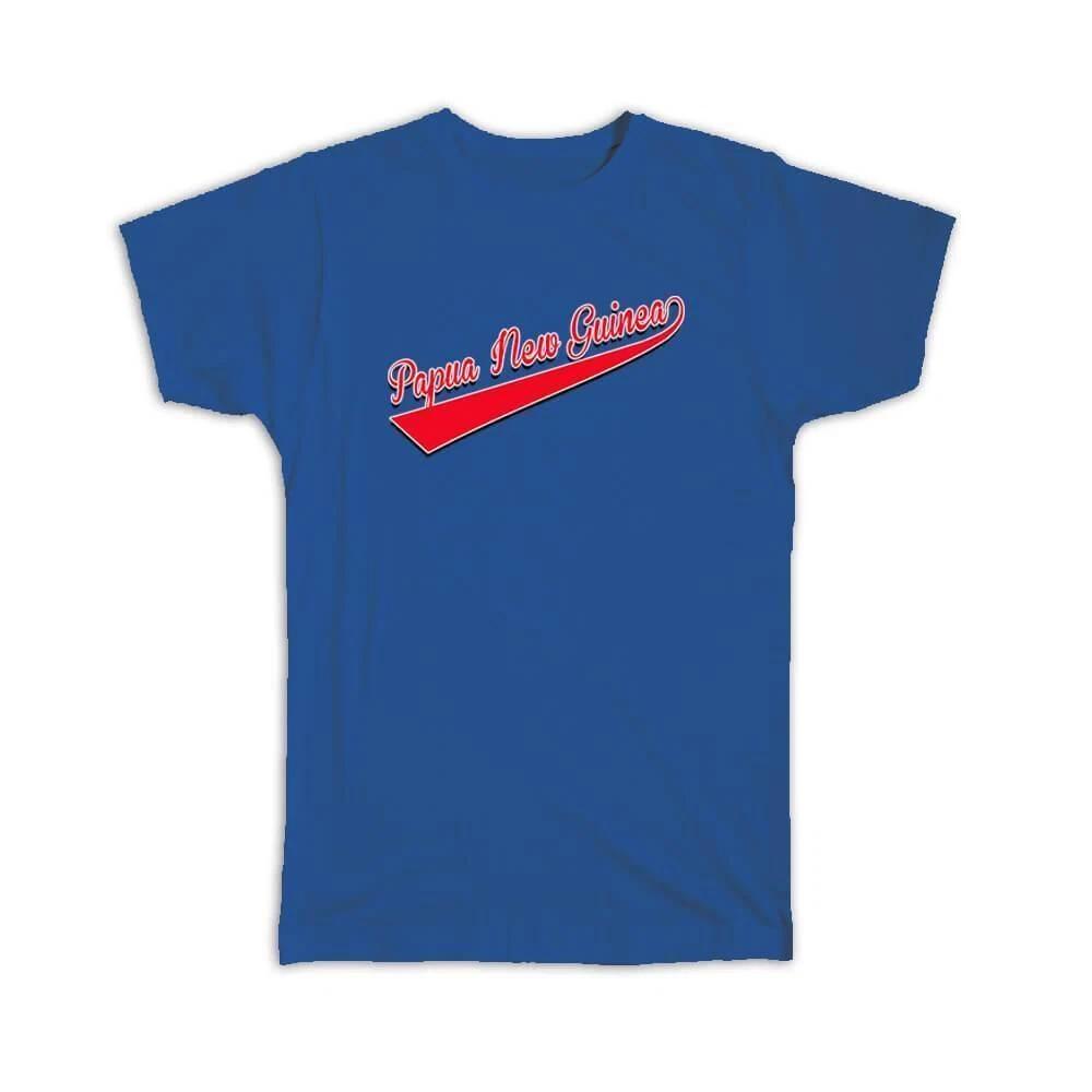 Gift T-Shirt : Papua New Guinea Flag College Script Country Guinean XL
