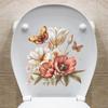 Schmetterling Blumen Badezimmer WC Wandaufkleber Selbstklebend Wasserdicht Abnehmbare Aufkleber Für Toilette WC Toilettendeckel Dekoration