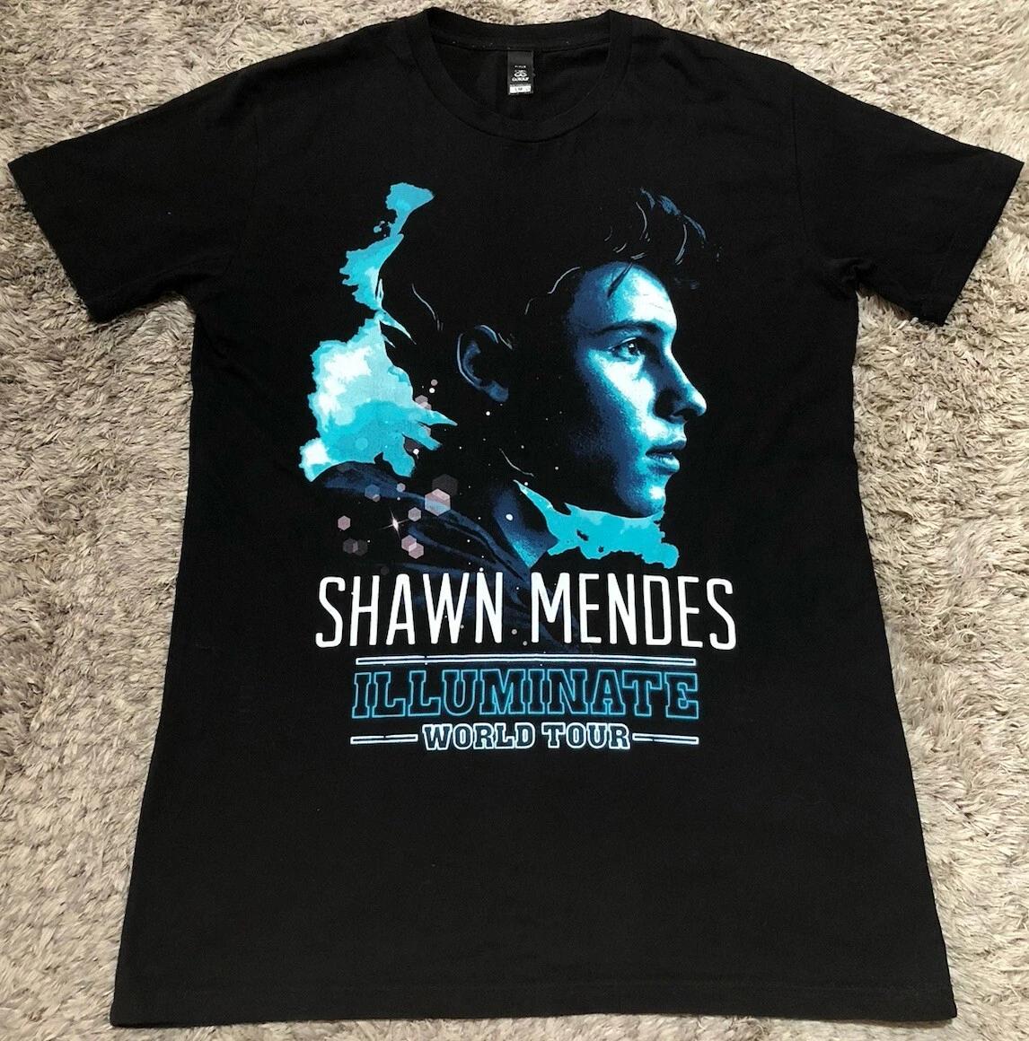 C58 Official Shawn Mendes 2017 Illuminate World Tour Black T Shirt Womens M VGC 3XL