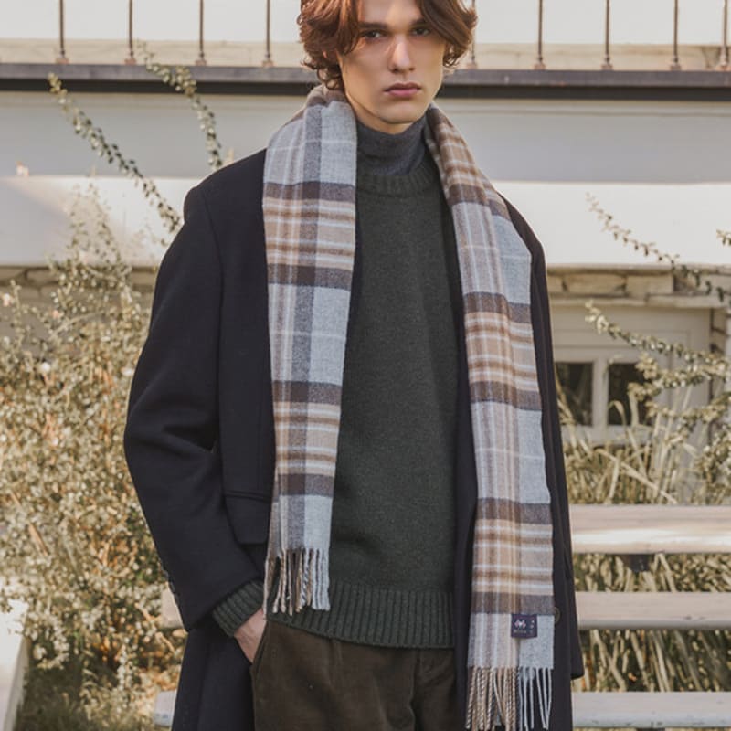 ABRAHAM MOON Merino Wool Shawl Muffler 50cm - McKellar