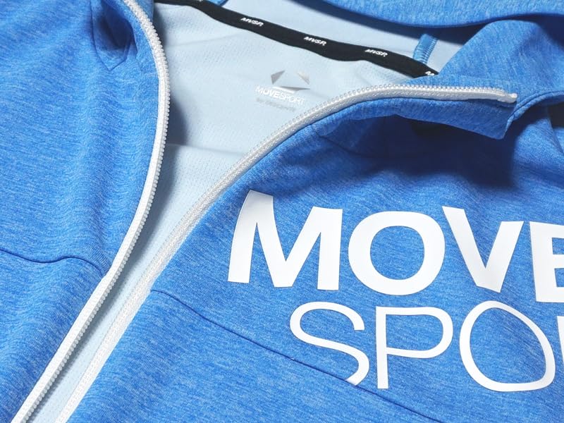 Move Sport Sunscreen Jersey Short Sleeve Pants Top and Bottom Set SUNSCREEN TAIKYU Alphabet BL01xBK01 Blue Heather X Black [Move Sports] Hoodie/Half