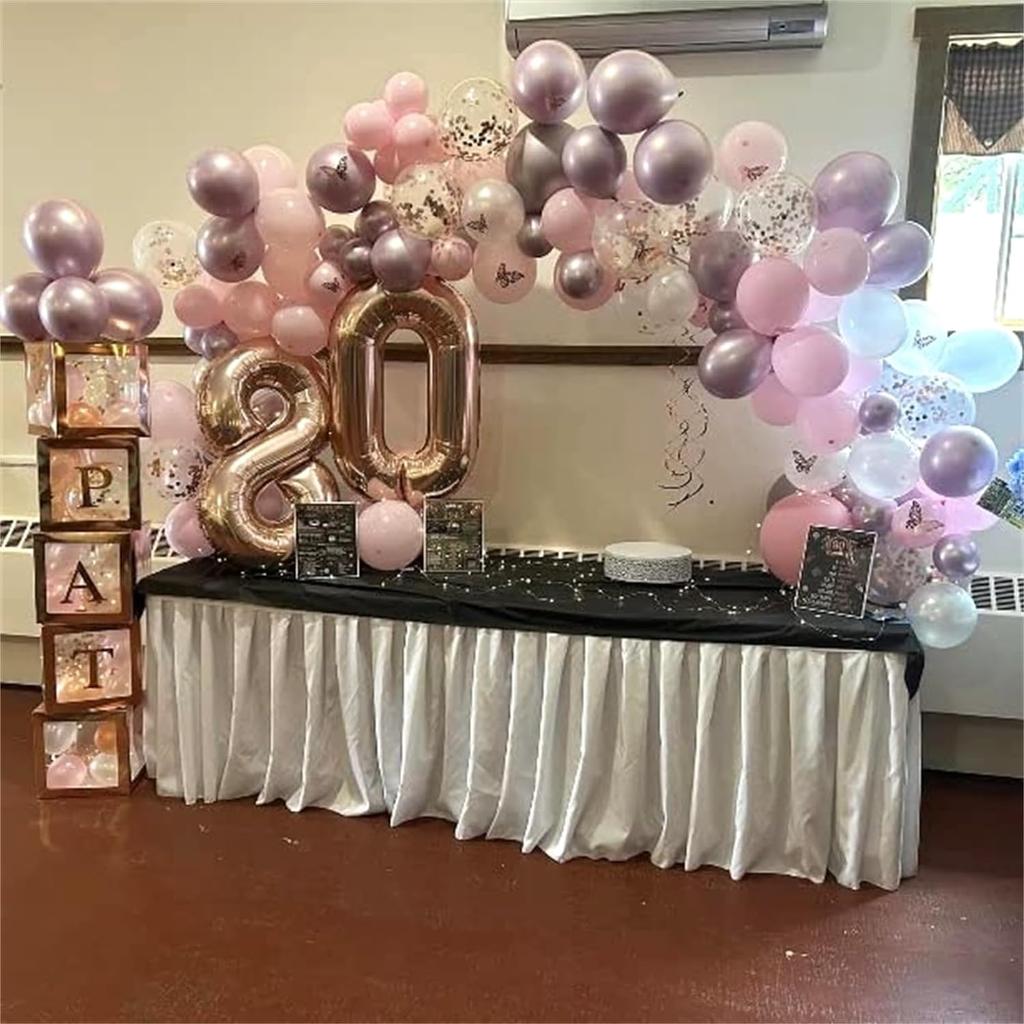 117Pcs pink and white latex balloon set suitable for birthday parties, weddings, Valentine's Day party decoration