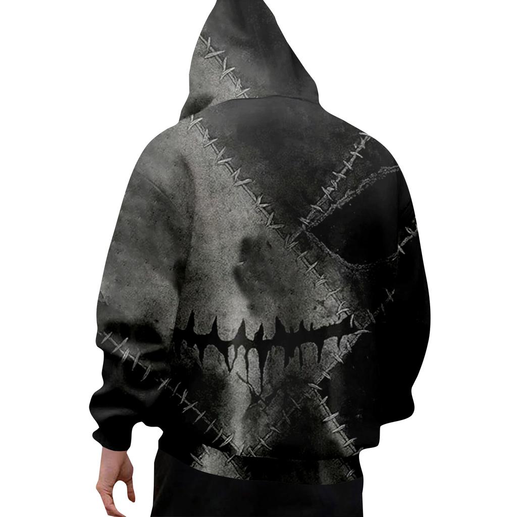 Halloween Blodflekkete Trykk Herre Løs Hettegenser