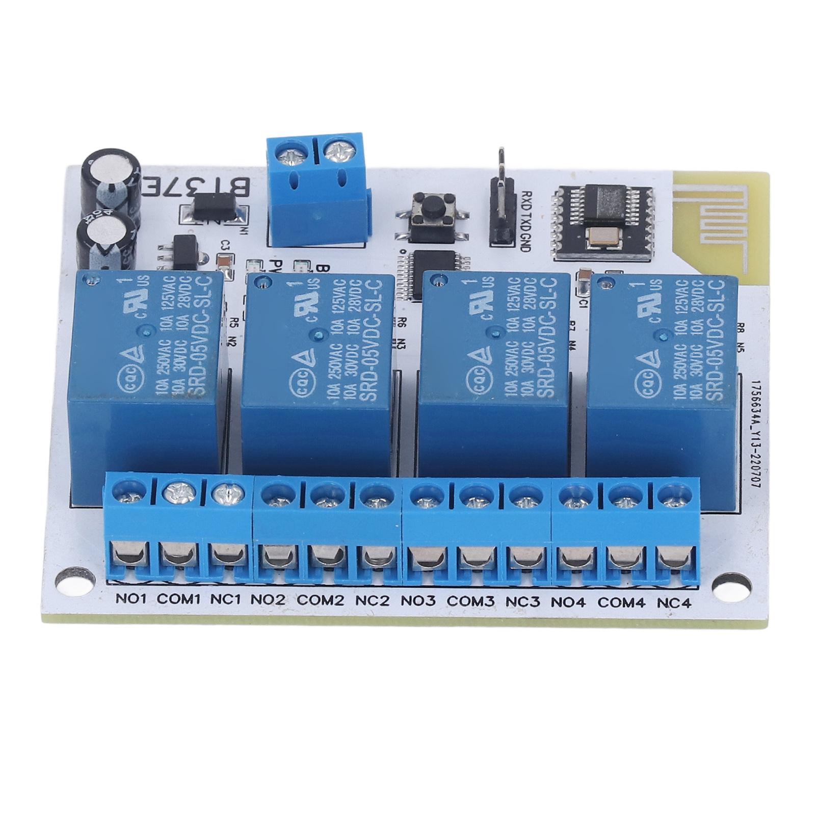 

4 Channel Bluetooth Relay Control Module Anti Interference 2.4G RF Remote Control Relay Panel DC12V