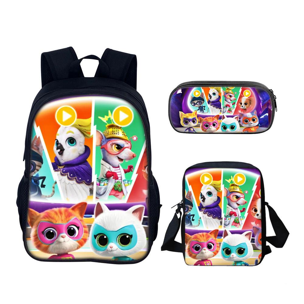 Superkitties School Backpack Set With Nylon Material For Elementary Students