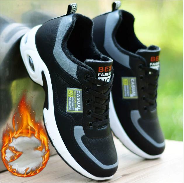 Herren Laufschuhe Outdoor Sneaker Vier Jahreszeiten Wasserdichte Freizeitschuhe Weißes Leder Vulkanisierte Schuhe Schnürschuhe Walking-Schuh