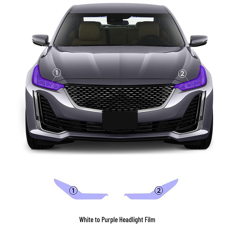Cadillac CT5 Luxury Light-Controlled Color-Changing TPU Protective Film (White To Purple/Black)