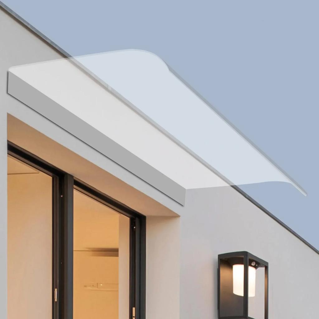 UV Rain Snow Protection, Rain Shelter, Thicken Clear Cover Maintenance-Free Awning, Polycarbonate Sheet No Brackets