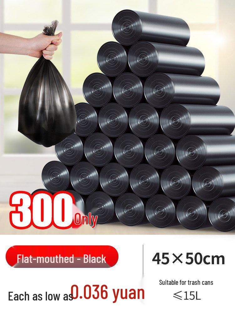 Economical Thick Large Kitchen Trash Bags - Drawstring Vest Type, Black Plastic Thickened