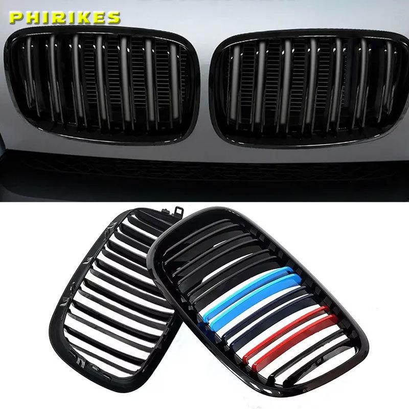 For BMW X5 /E70 /X6 /X6M 2007-2013 Grill Front Bumper Intake Kidney Grill Grille Double Line Grille Kits