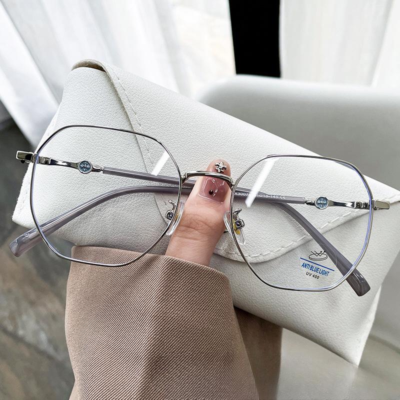 TR90 Polygonal Large Frame Plain and Versatile Anti-Blue Light Glasses Xiaohongshu Internet Celebrity Women’s Myopia Glasses Frame