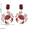 Fashionable Personality Exaggerated Summer Ocean Vacation Style Crab Earrings Geometric Light Luxury High-end Full Diamond Earrings for Women