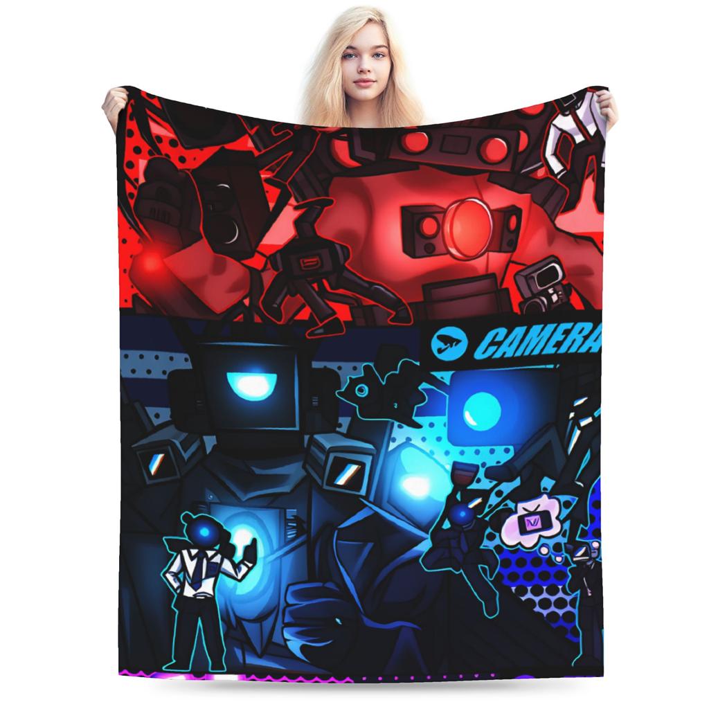 Dark Titan Speakerman Skibidi Toilet Blanket Quality Warm Soft Throw Blanket Winter Boy Girl Home Decor Funny Bedspread