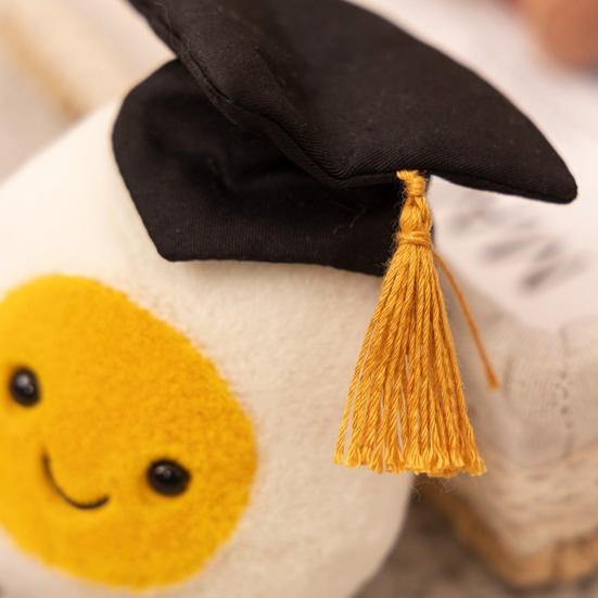 Boiled Egg Stuffed Toy 5.5 Inches Happy Boiled Plush Fluffy Egg Plushie