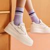 Anta Jelly Comfortable Casual Versatile Wear Resistant Lightweight Non-Slip Low-Top Skate Shoes Women Sneakers White Light-Purple 122538037-3