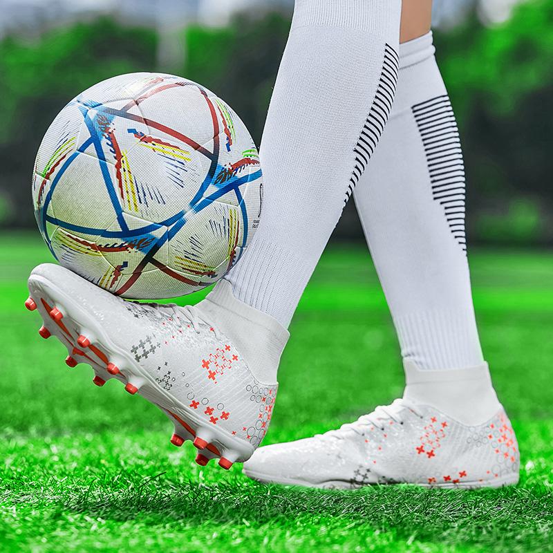 2025 Fashion Men Football Boots Long Spike Kids Grass TF/FG Training Soccer Shoes Professional Society Sneakers Outdoor Sports F