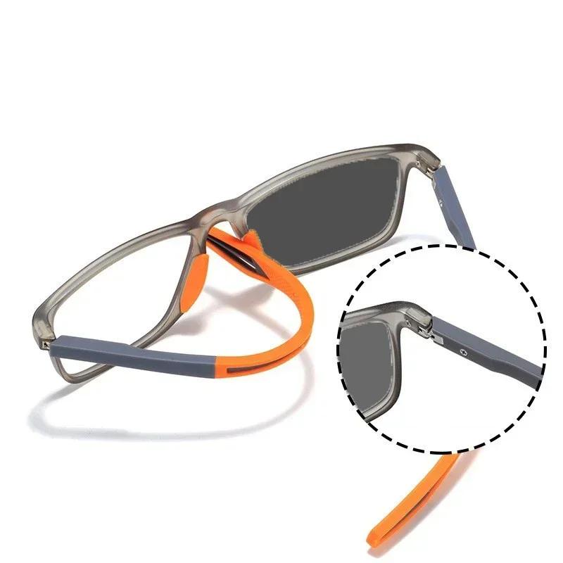 New Retro Pochromic Sunglasses for Men Women Fashion Flexible Square Sports Eyewear Unisex Vintage Finished Myopia Glasses
