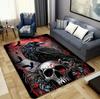 1-teiliges Set Leuchtendes Totenkopfmuster Rutschfester Teppich Geeignet für Wohnzimmer Schlafzimmer Spielzimmer Studentenwohnheim Teppich