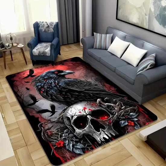 

Purple Skull Outdoor Carpet Suitable for Courtyard Door Pads Camping Floor Covering Living Room and Bedroom Decoration Carpet 40x60cm