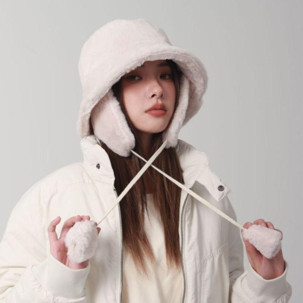 Anti-cold Plush Panama Hat Warmer Ear Protection Cap Ushanka Winter Fisherman Hat Men