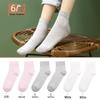 LangSha Women's Mid-Tube Mesh Cotton Socks (6 Pairs)