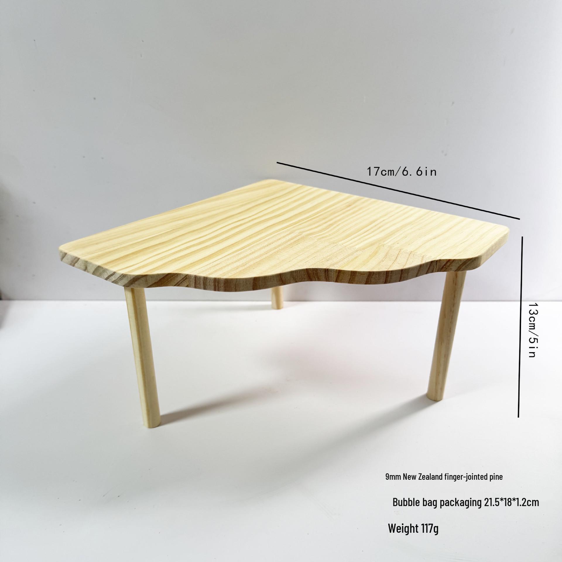 

Wooden Hamster Cage Set: Includes Multifunctional Climbing Platforms, Two-Story Fan-Shaped Table, and Interior Landscaping Accessories.
