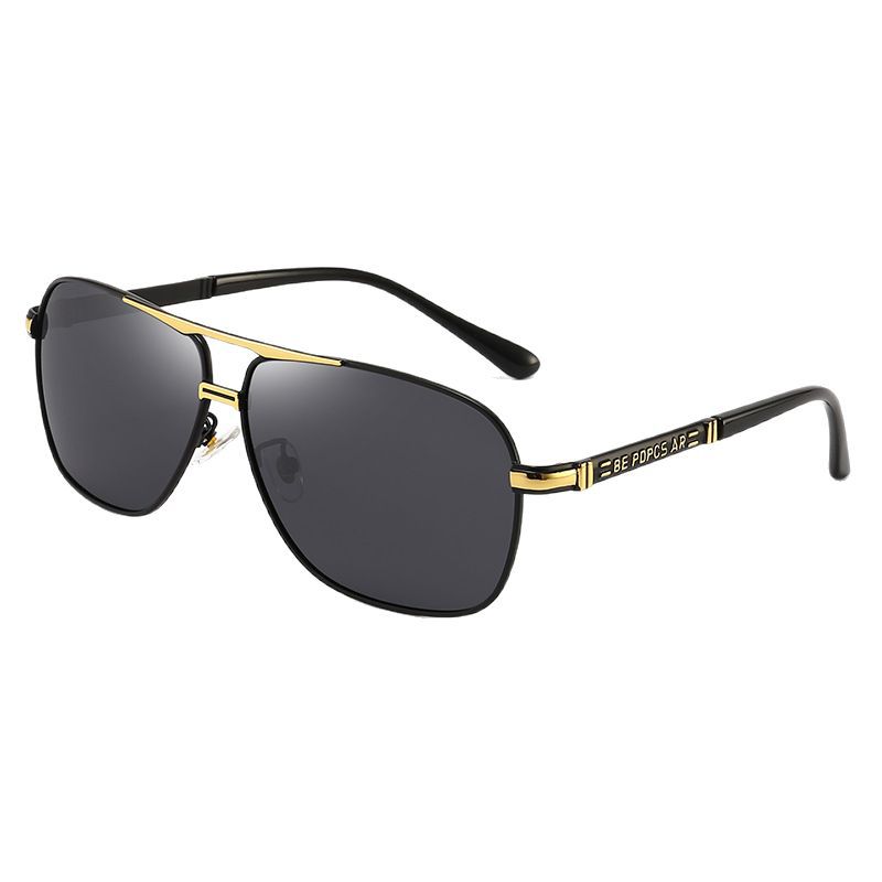 Polarized Sunglasses Men'S Square Double Beam Sunshade Driver Driving Fishing Discoloration Day And Night Han Chao