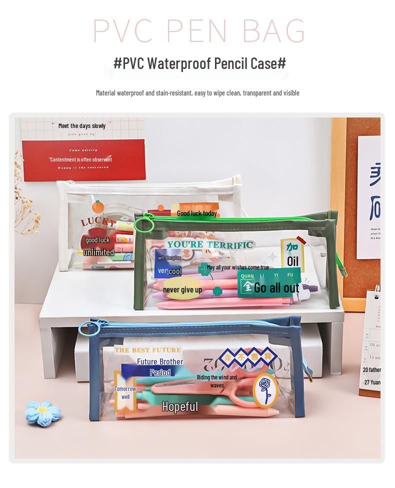 Transparent Large Capacity Pencil Case for Girls - Ideal for Primary and Kindergarten Students