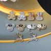 Handmade Rhinestone Alloy Jewelry: Butterfly, Flower, Rabbit, Bear Buttons & Pendants