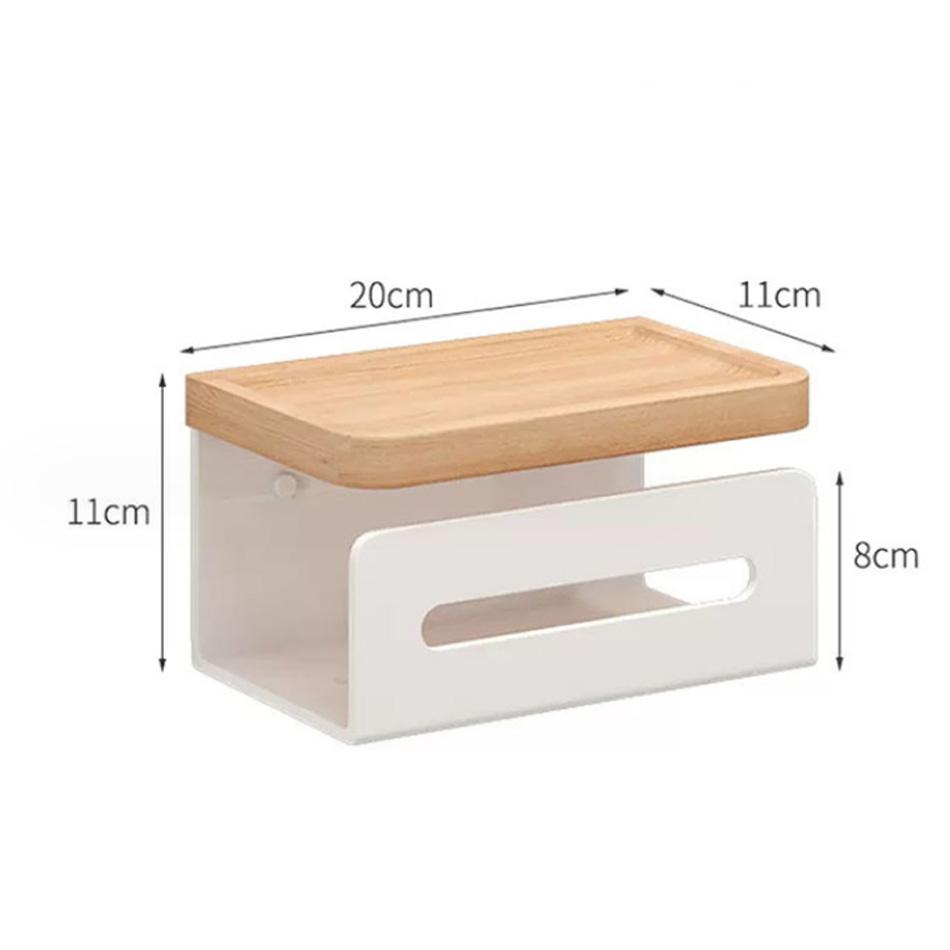 Paper Holder with Shelf Solid Wood Black White Aluminum Creative Kitchen Bathroom Toliet Paper Rack Storage Tissue Drawer Box