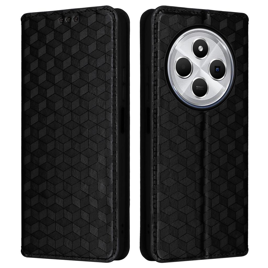 For Xiaomi Poco C75 4G/Redmi 14R 5G/14C 4G/A4 5G Wallet Case Rhombus Imprinted Leather Phone Cover
