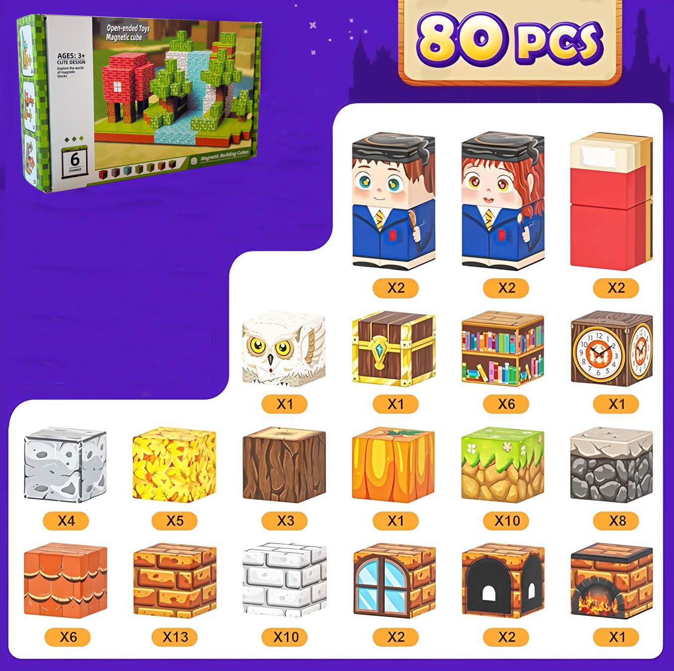 Magnetic Animal House Building Blocks - Educational DIY Toy for Kids Basic Set A [1 to 4]