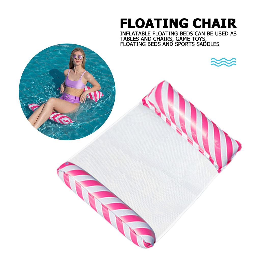 Pool Inflatable Float Bed Floating Lounger Chair with Arm & Backrest Water Floating Recliner Water Hammock for Swimming Pool