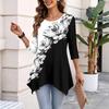 Women's Fashion Casual Three-Quarter Sleeve Pullover Top for Everyday Wear