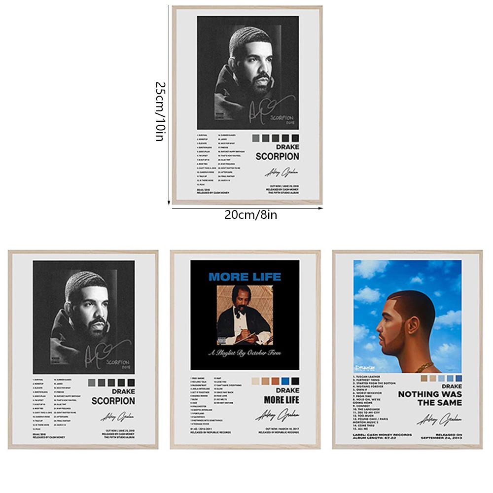 6pcs 8x10in Drake Posters Unframed Canvas Music Album Cover for Room Decor