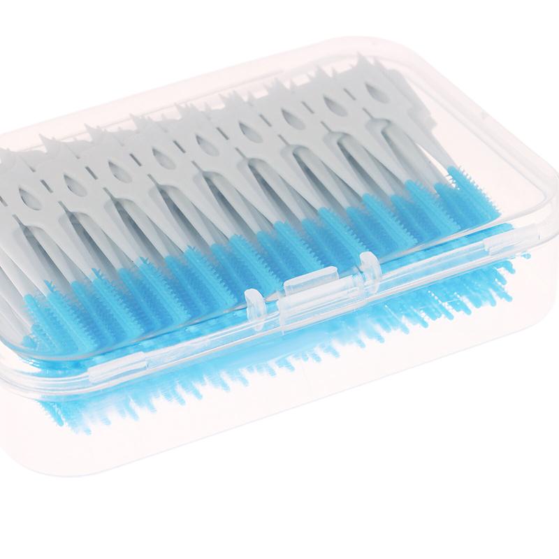 Interdental Silicone Brushes 200 Units Dental Toothpicks Brush Between Teeth With Thread Oral Cleaning Tools