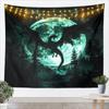 Chinese Dragon Kids Tapestry,Sakura Flowers Waterfall Natural Wall Tapestries,Girls Boys Room Decor,Cherry Blossom Lake Romantic