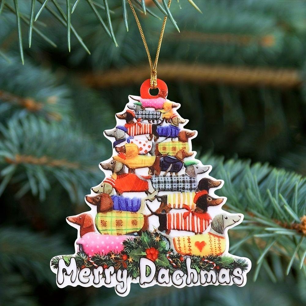 Acrylic Book Christmas Tree Pendant 2D Parrot  Christmas Tree Ornaments  Home